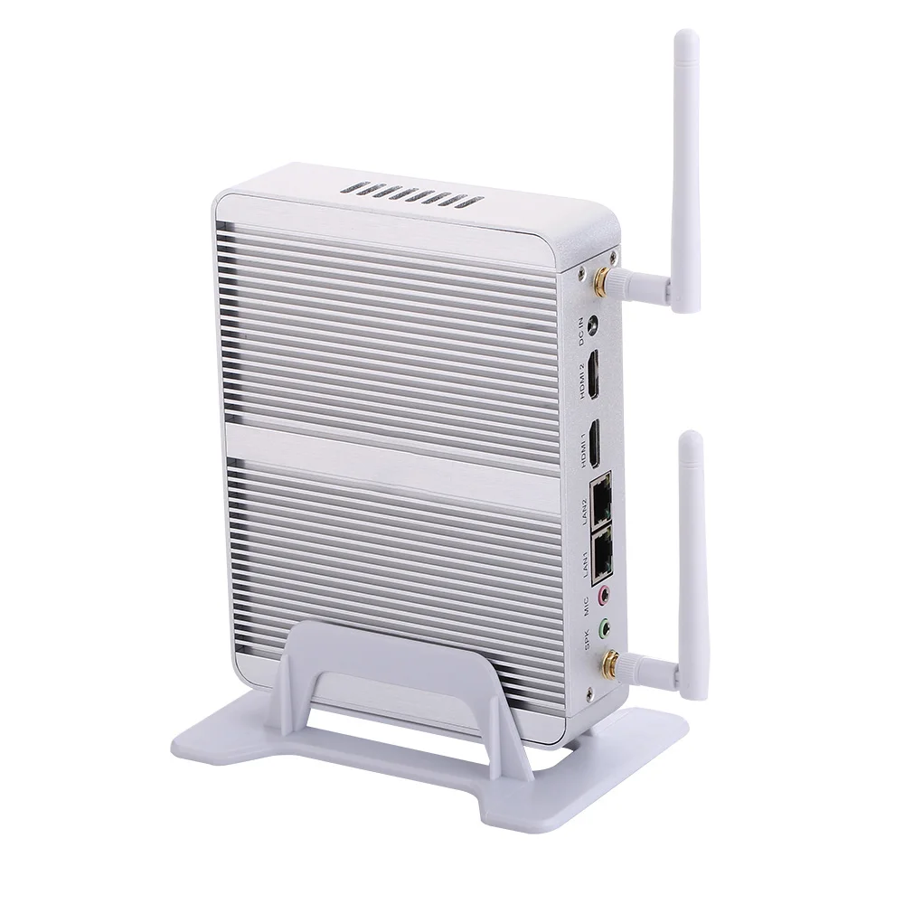 Безвентиляторный мини-ПК Intel N3150 Celeron quad core 1,6~ 2,08 GHz Win10 мини-компьютер Dual HDI Dual LAN
