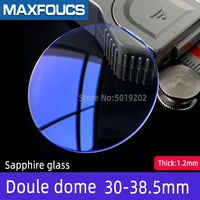 sapphire glass lens antireaction blue ar coating double dome 1 2mm thick 30mm 38 5mm dia watch glass replacement parts