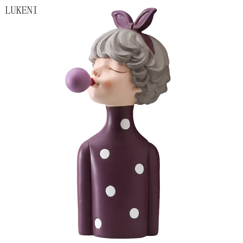 

Скандинавская Милая пузырьковая девочка, украшение из смолы, креативсветильник щение, роскошное украшение для гостиной, телевизора, кабинета, рабочего стола, подарок на день рождения