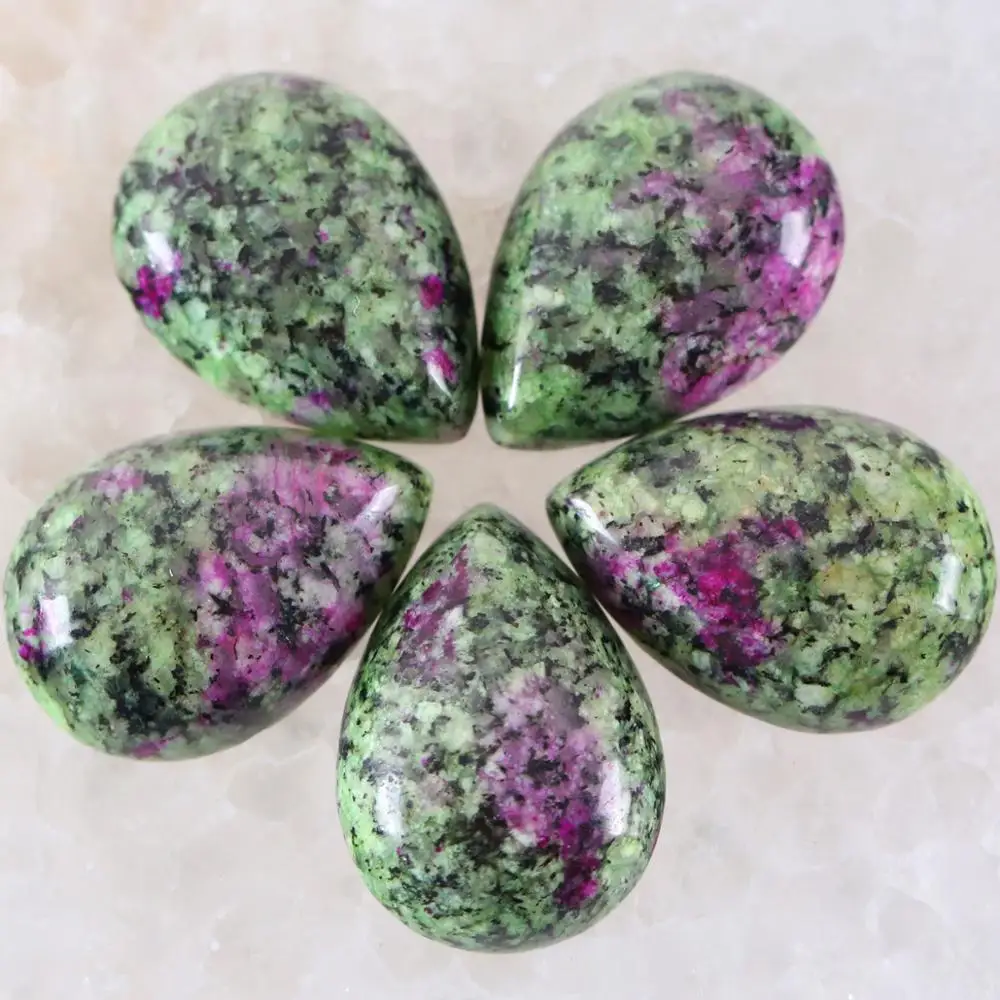 5 шт. Кабошон из натурального камня без отверстий бусины в форме капли воды для