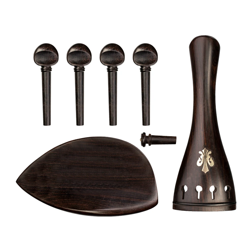 

7pcs/set Handmade Ebony 4/4 Violin Fiddle Accessories Set Tailpiece Durable