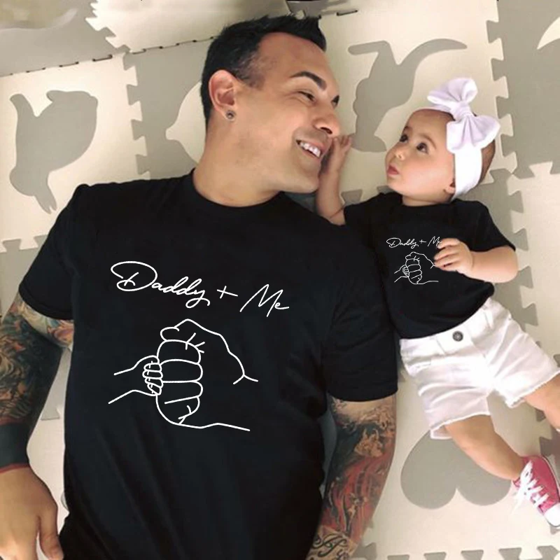 Daddy and Me Matching Shirts Daddy+Me Printed Funny Family Matching Tshirts Father's Day Gift Dad Daughter Son Outfit Clothes