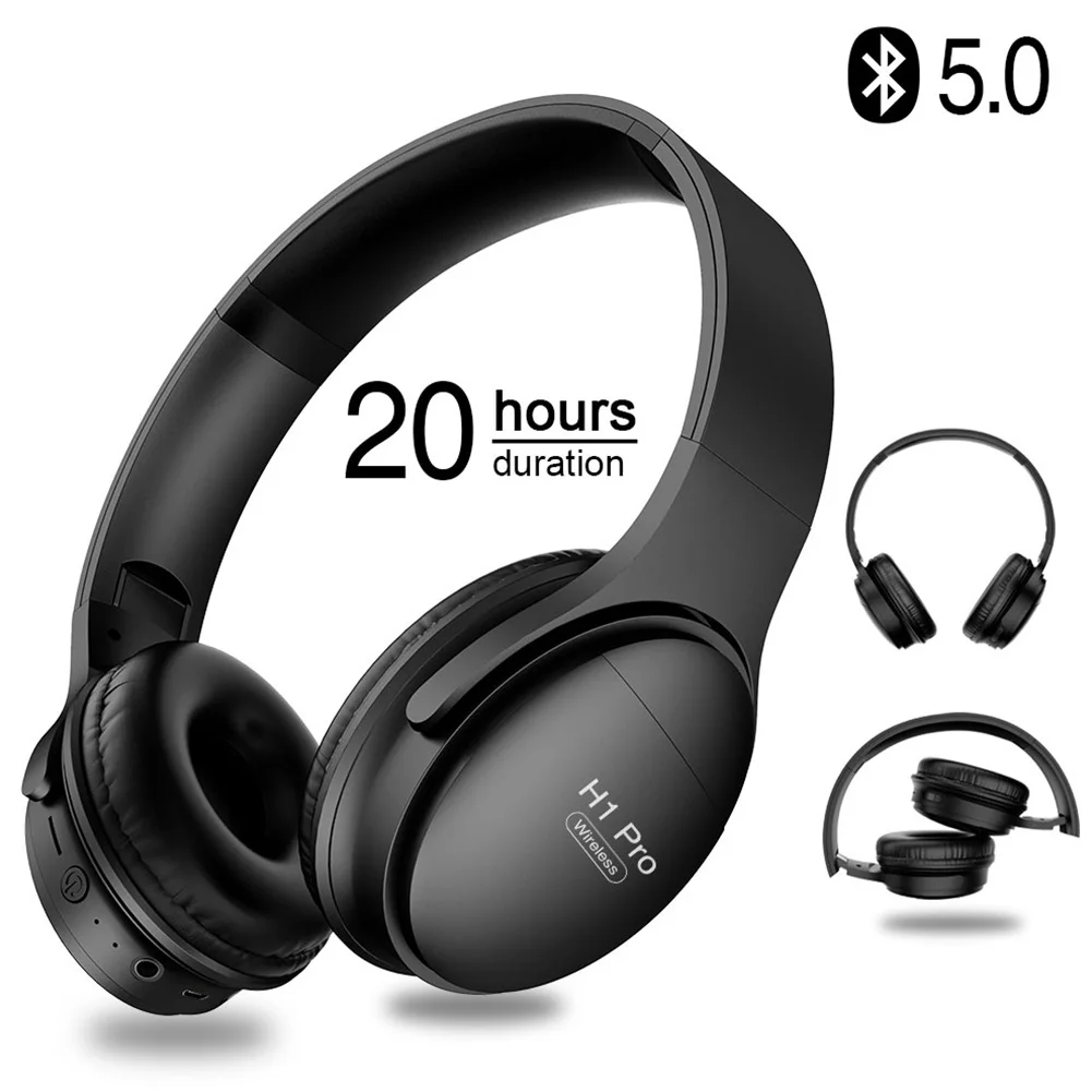 

H1 Pro Bluetooth Headphones HIFI Stereo Wireless Earphone Gaming Headsets Over-Ear Noise Canceling With Mic Support TF Card