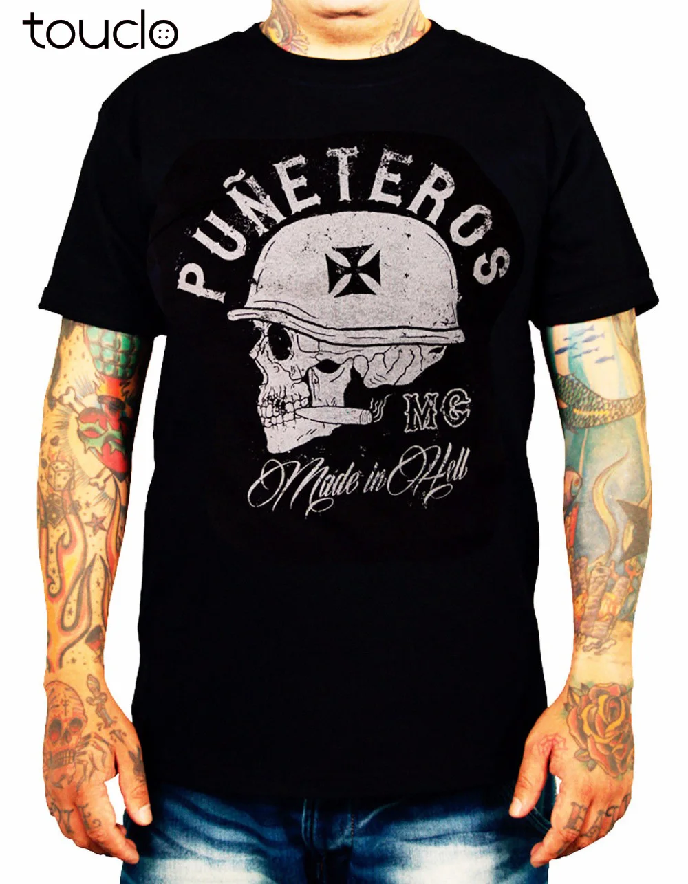 

2021 summer men short-sleeved Male Short Sleeve cotton Clothes Tees shirts Tops ROCKABILLY SKULL BIKER ROCKER T shirt custom