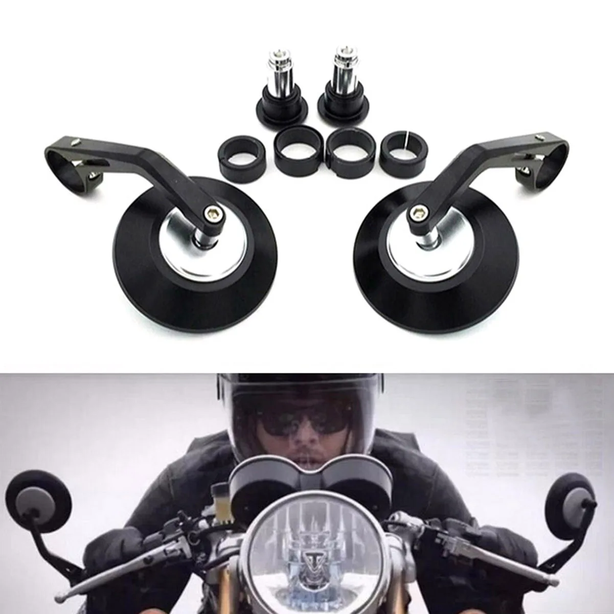 

1 Pair Universal Motorcycle Rear View Mirrors For Honda Yamaha Suzuki Kawasaki BMW Dacati Choppers Cruiser Motorcycle Mirrors