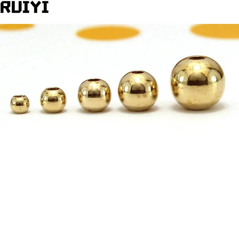 

Gold Round Ball Crimp Beads 2 4 6 8 10 mm Metal Stopper Spacer Beads For Diy Jewelry Making Findings Accessories 50pcs/lot