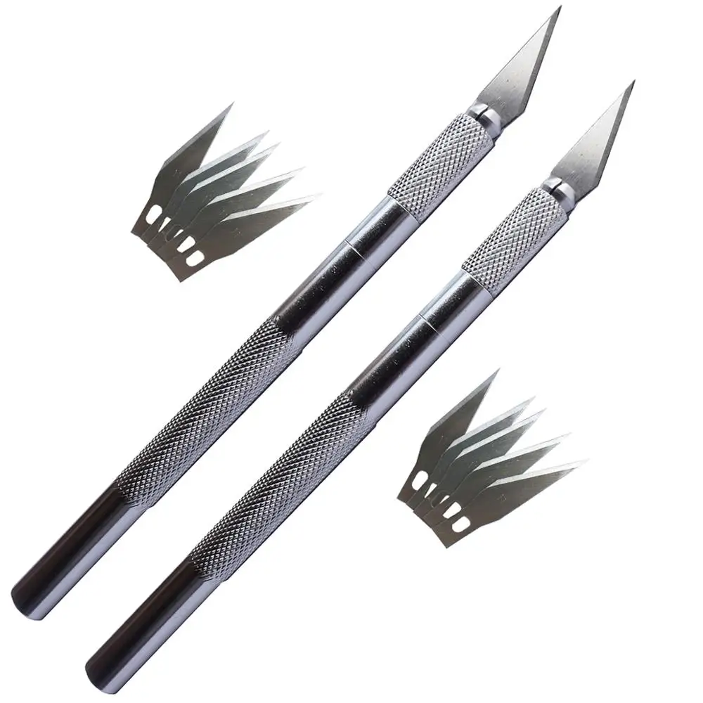 2 шт. ножи + 10 лезвий нож для резки Экстра резервный Деревянный Резак хобби