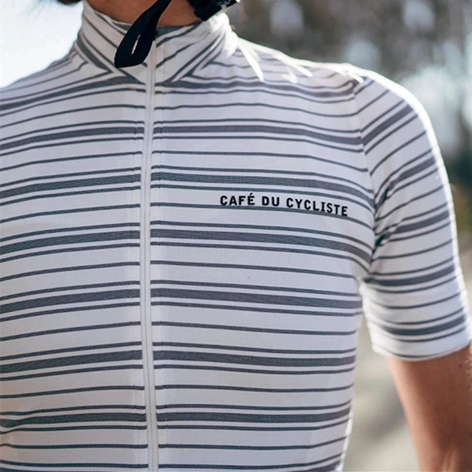 

Cafe du Cycliste Men Cycling Jersey Team Bike Suit Ciclismo Maillot Summer Short Sleeve Shirts Outdoor Bicycle Jacket Cycles Kit