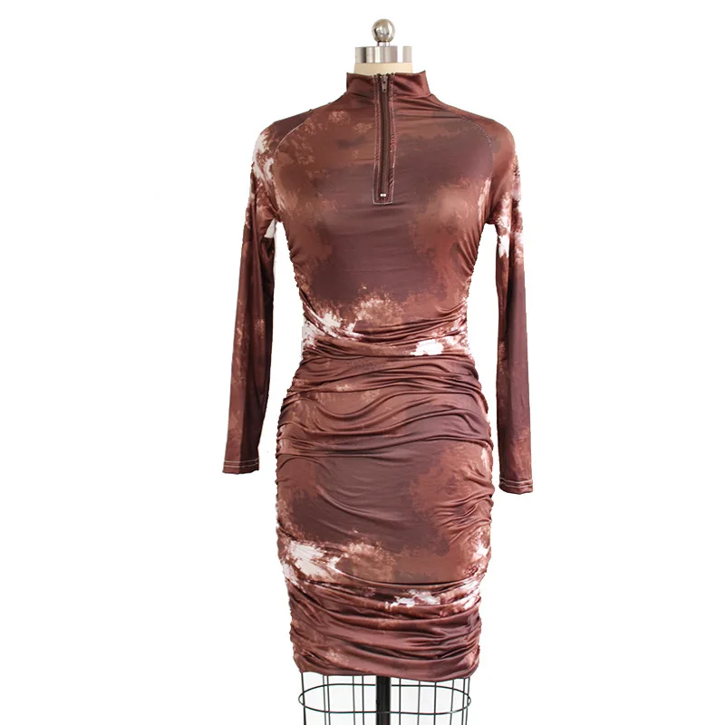 

Women Sexy Club Skinny Dress Round Neck Long Sleeve Fashion Print Dress Plus Size Dress for Women