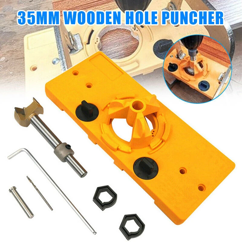 

35mm Hinge Hole Locator Jig Drilling Guide DIY Carpenter Woodworking Tools Set Hole Punch Hole Drill Guide Kit FAS6