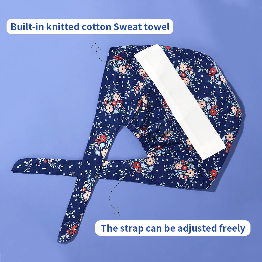 

htthdd new fashion Multicolor printing hat adjustable Scrub caps beauty salon nursing cap laboratory pet shop fashion scrub hats