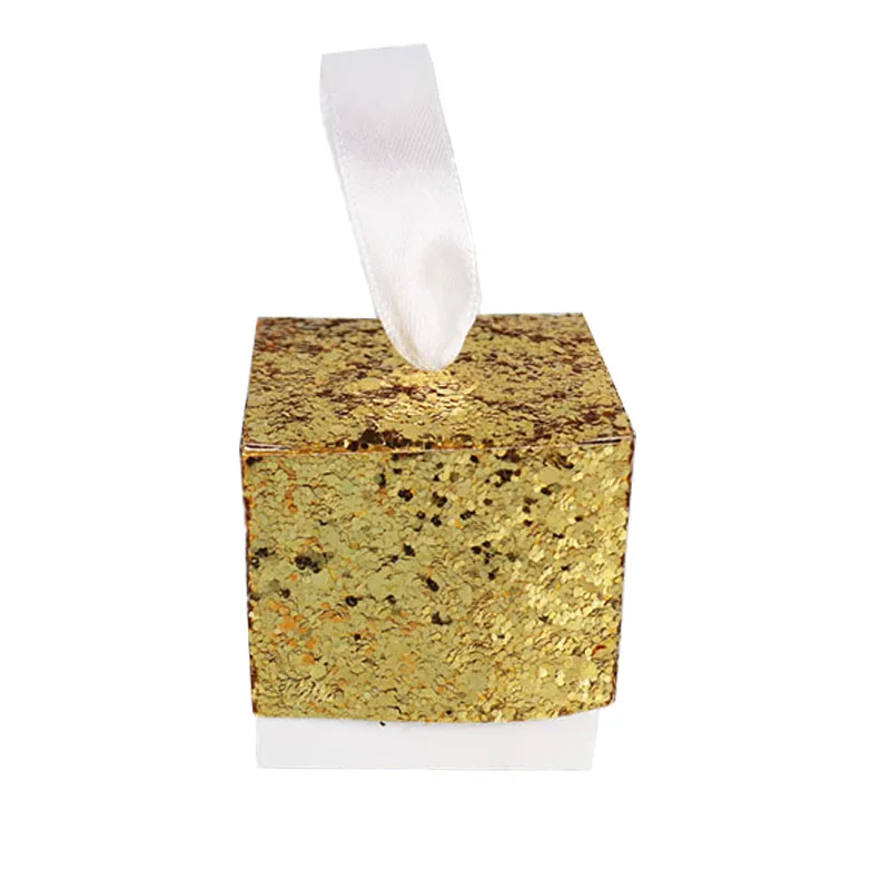 Роскошные блестящие бумажные коробки свадебные вечерние для конфет подарочные