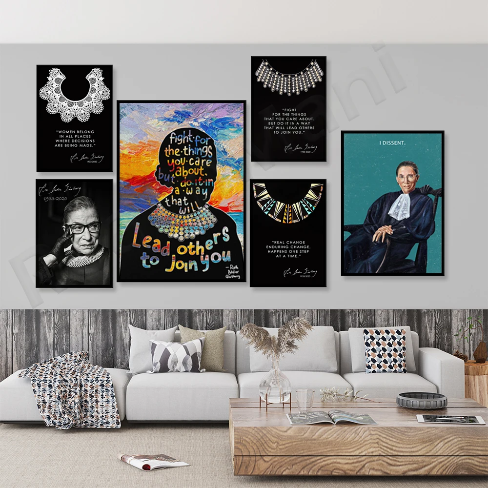 

Ruth Bader Ginsburg Justice Dissent Poster, Women's Rights, Gender Equality, Civil Rights Activists Wall Decoration Canvas Canva