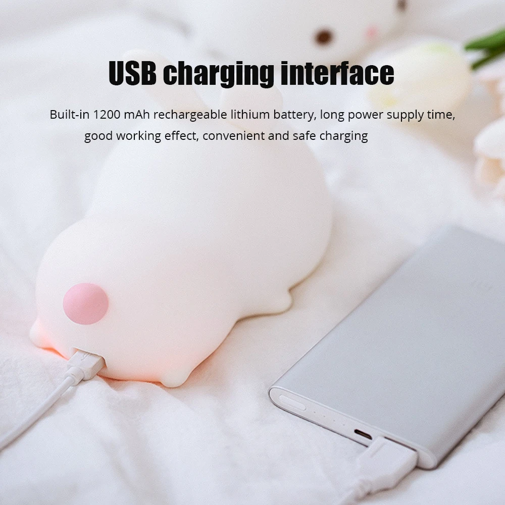 Милый светодиодный ночник с USB и кроликом новинка Подарочный светильник