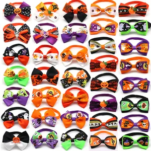Оптовая продажа 100 шт. Хэллоуин аксессуары для собак из тыквы череп галстук-бабочка для собаки кошка собака щенок галстук-бабочка для отдыха и вечеринок для домашних животных