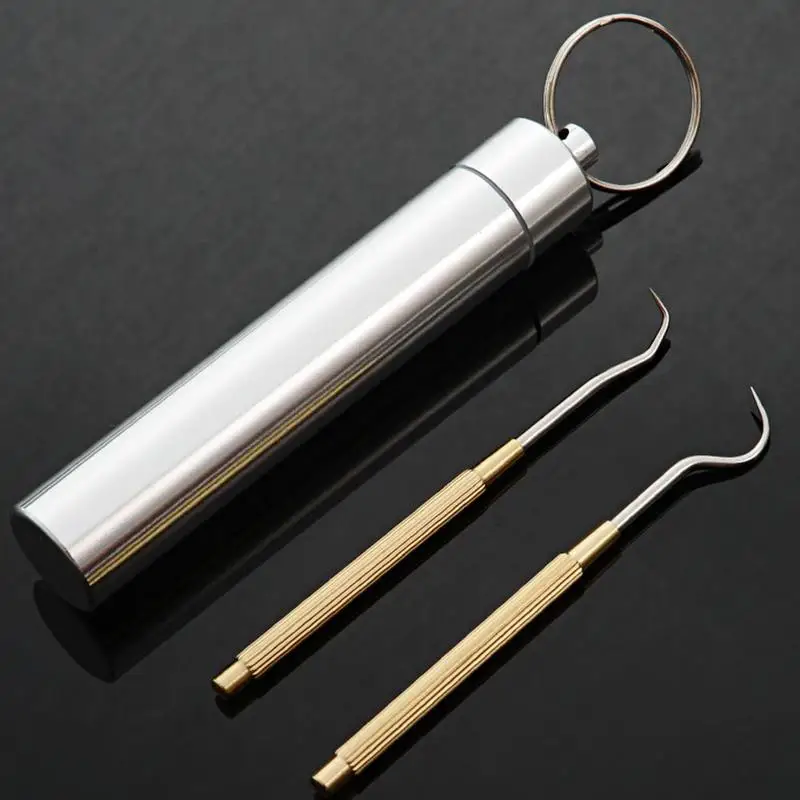 

Outdoor EDC Titanium Portable Multifunctional Toothpick Fruit Bottle Camping Fork Tube Tool Toothpick Stronger Of Dental Floss