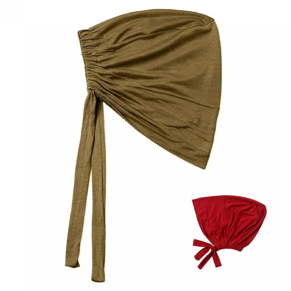 

Головной убор Простой ветрозащитный однотонный под шарф дамский тюрбан шапка эластичная для пляжа