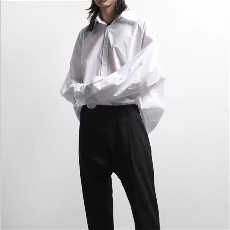 Men's Long-Sleeve Shirt Spring And Autumn New Basic Classic Pure Color Simple Casual Loose Large Size Shirt