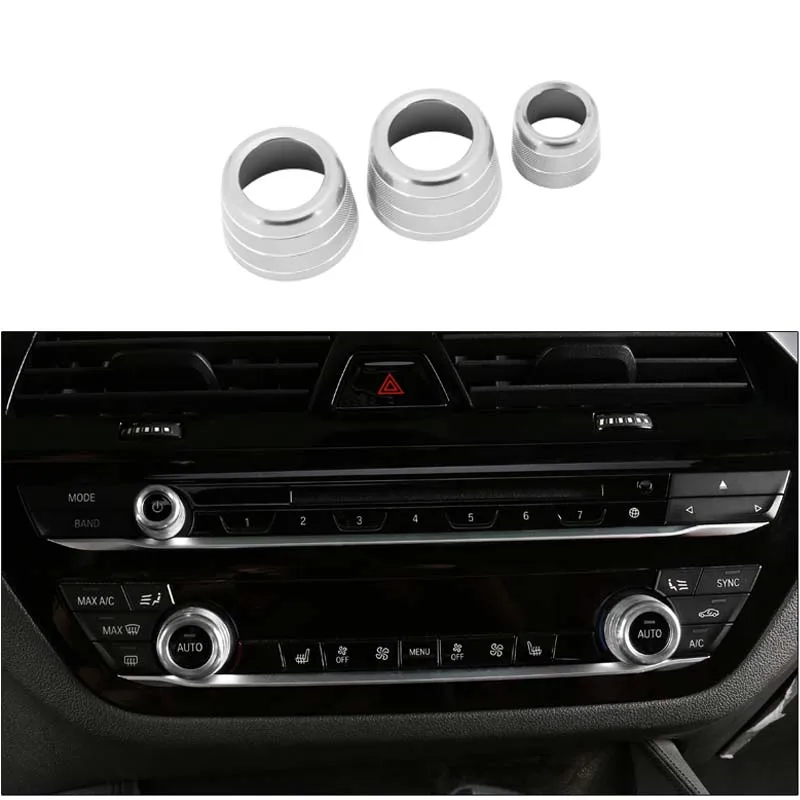 

3Pcs Aluminum Air Condition Buttons Knob Cover Trim Fit For BMW Series 5 2018