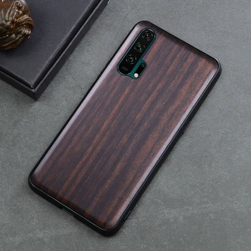 Роскошный чехол для Honor 20 Pro черный из эбенового дерева Huawei резной деревянный