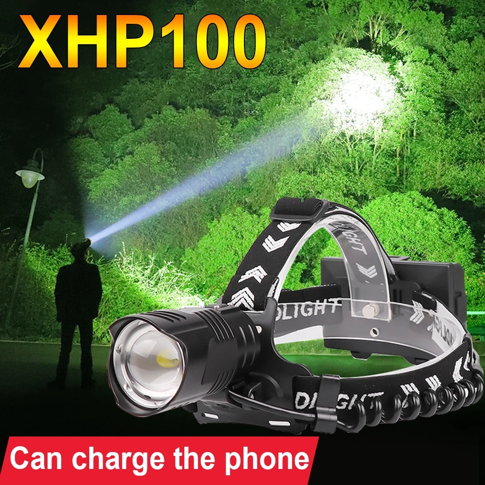 

Налобный фонарь XHP100, перезаряжаемый, мощный, 18650