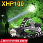 Налобный фонарь XHP100, перезаряжаемый, мощный, 18650