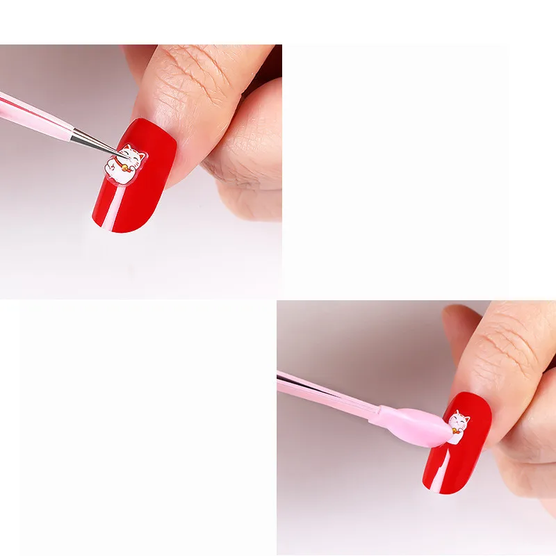 1 шт. Нержавеющая сталь силиконовые тиснением палка нажатия наконечник Прямой