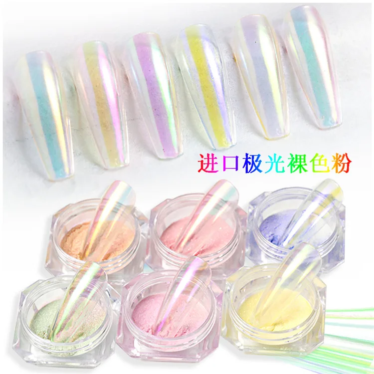 Сетчатые красные украшения для ногтей 6 цветов ледяная прозрачная пудра