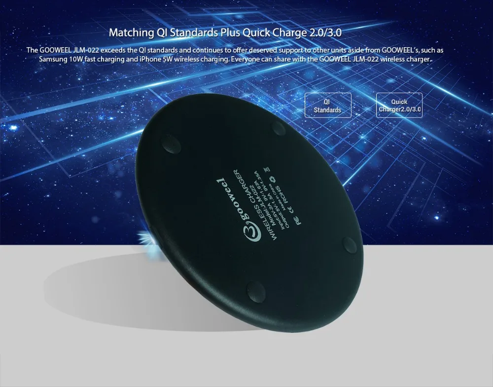 Gooweel JLM-022 Беспроводное зарядное устройство портативное зарядное устройство Blackview BV9700 pro BV9600 Pro BV9500 plus 10 Вт Выход 5 В/1.5A 9 В/1.35A