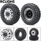 Переднее колесо RCLIONS 114 дюйма, семейный и резиновый комплект шин для прицепа Tamiya, тягача, грузовика, тягача, тягача, автомобильные колеса, запчасти