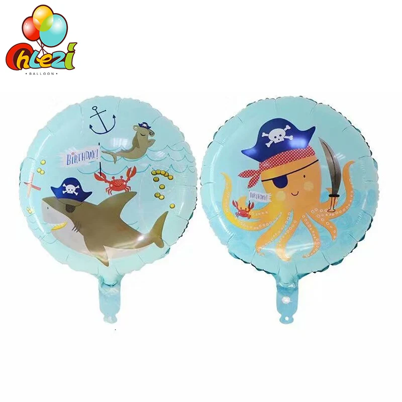 Воздушные шары из фольги в виде пиратской акулы осьминога 18 дюймов 10