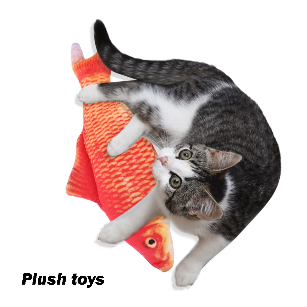 Electric Floppy Fish Cat Toy Realistic Flopping Cat Fish That Moves USB Wiggle Catnip Kicker Fish Motion Fun Interactive Toys images - 6