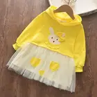 Bear LeaderВечерние платья для девочек; Новое Брендовое платье принцессы для девочек; Милые детские платья-пачки с рисунком кролика; Милая детская одежда с капюшоном