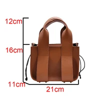 Ansloth Luxury PU Leather Tote Handbags New Trendy Rivet Shoulder Bags For Women Solid Color Messenger Bags Vintage Lady HPS1049