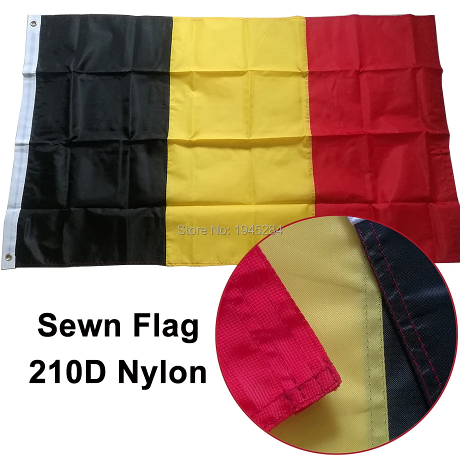 Вышитый вшитый флаг Бельгии страны мира баннер из ткани Оксфорд нейлон 3x5 футов