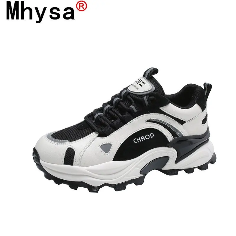 

2021 Fashion Women's Shoes Comfortable Breathable Mesh Casual Shoes Spring Women's Lace-up Color Matching Non-slip Sneakers
