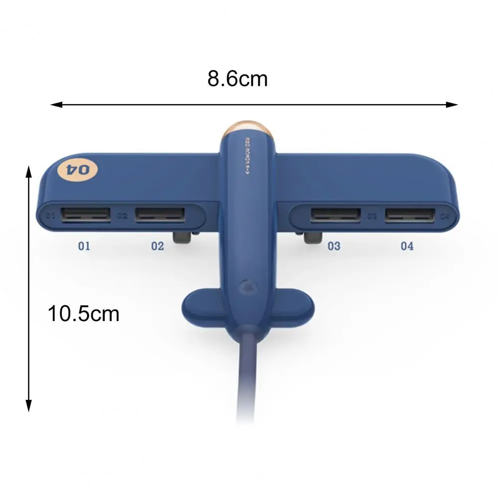 

Adapter Dock Aircraft Shape Design Universal ABS USB 2.0 4-interfaces Converter for Phone