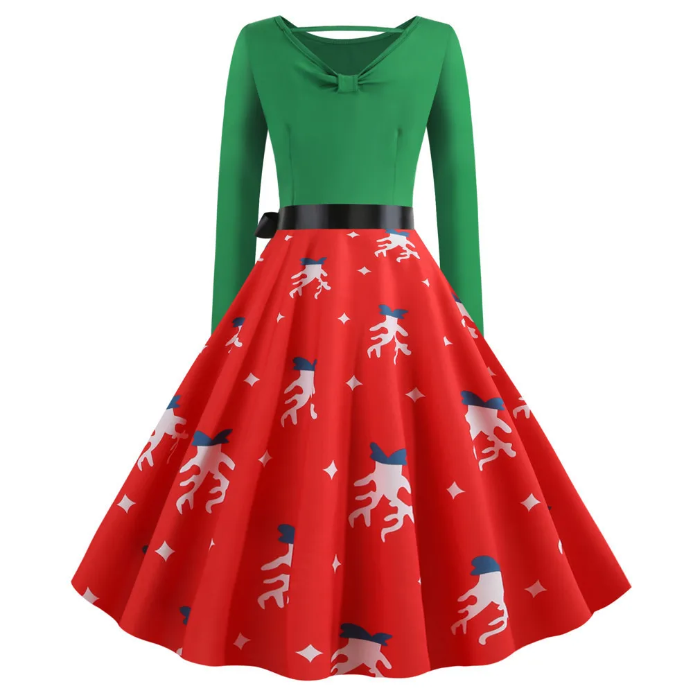 4 цвета 2019 TOPPICK вечернее платье с длинным рукавом рождественское для женщин