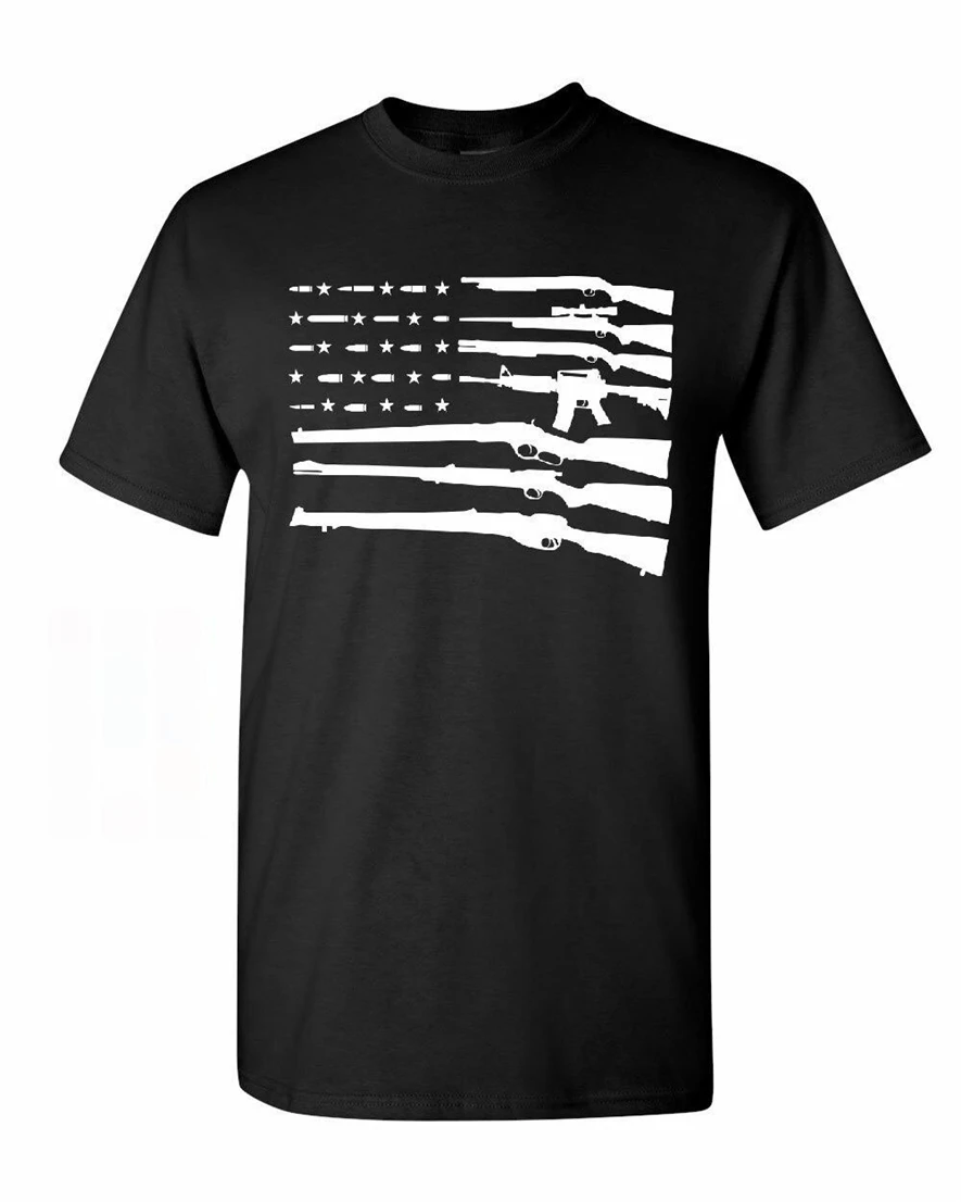Футболка с американским флагом принтом оружье родина Ar15 Повседневная футболка |