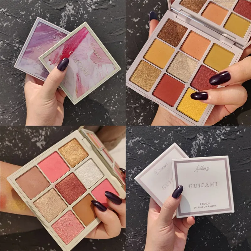 Палитра теней для век GUICAMI матовая палитра мерцающие и блестящие алмазные тени