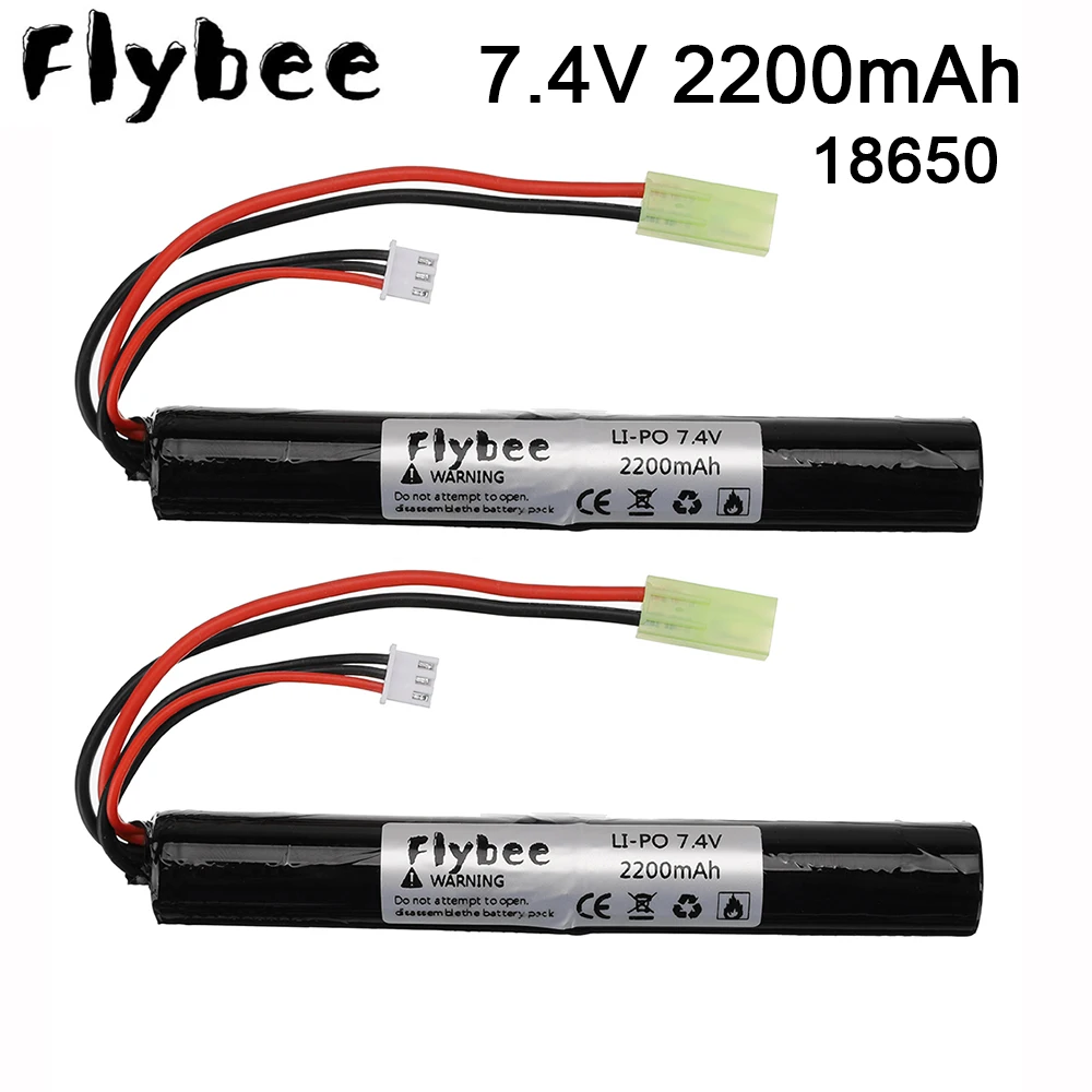 Tamiya plug Lipo Power Battery Airsoft gun battery 7 4 V 2200MAH 40C AKKU Mini toys Gun 2S 2200mAh батарея модельные детали |