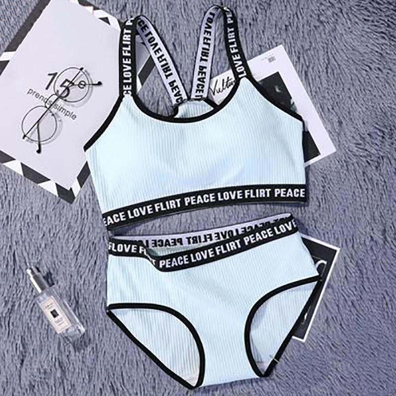 Комплект нижнего белья пуш ап для женщин комплект с буквенным принтом женский