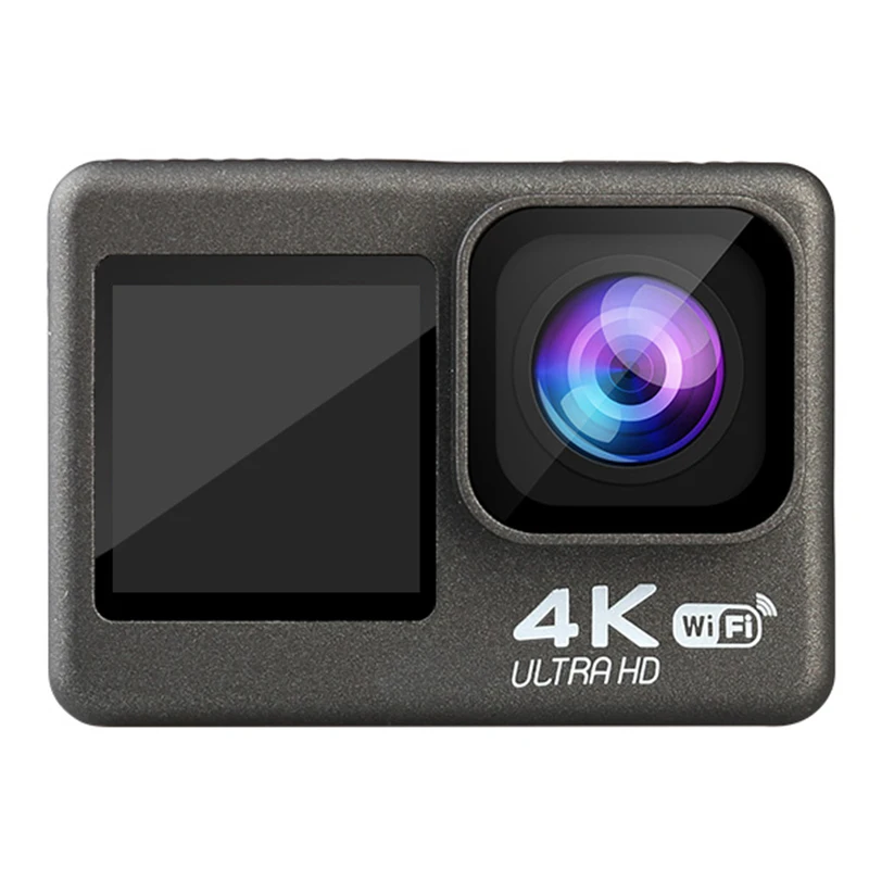 

4K / 60Fps 2.0 Inch +1.3 Inch Dual Screen Action Camera 170° Underwater Waterproof Helmet Go Sports Pro Vlog Camera