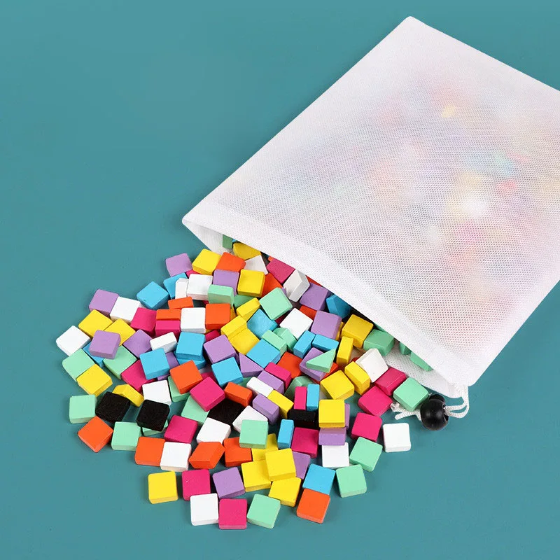 370 шт./компл. детская деревянная игрушка Монтессори с переменными пикселями