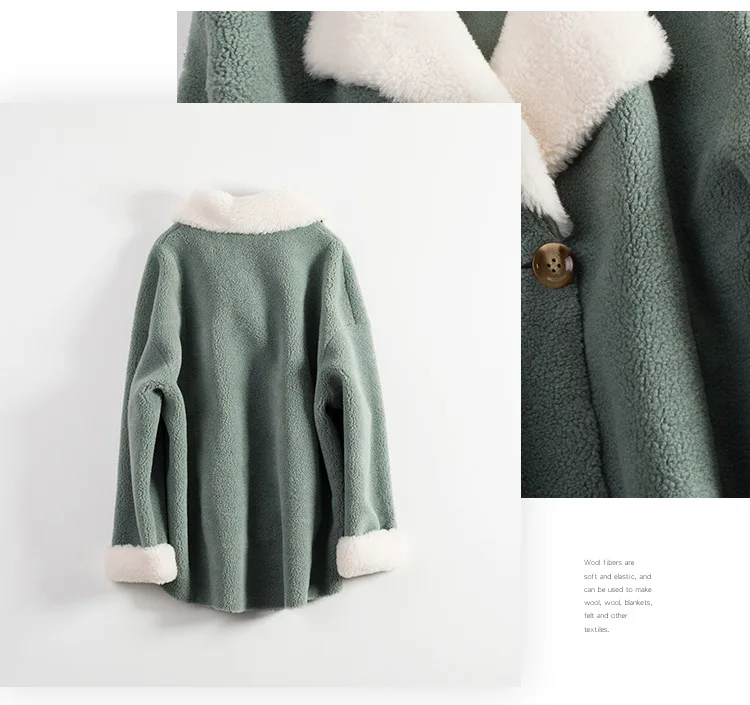 Autumn Winter Faux Fur Coats Women Warm Sheep Shearing Parka Ladies Fake Sheepkin Short Fur Jackets Female Wool Blends Outwear