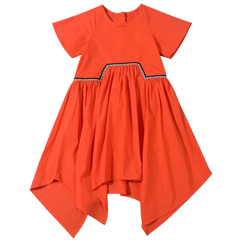 

Big Girls Dress 2021 New Summer Kids Clothes Cotton irregular Patchwork Teen Dress Fashion Children Clothing 4 6 8 10 12 14 Yrs