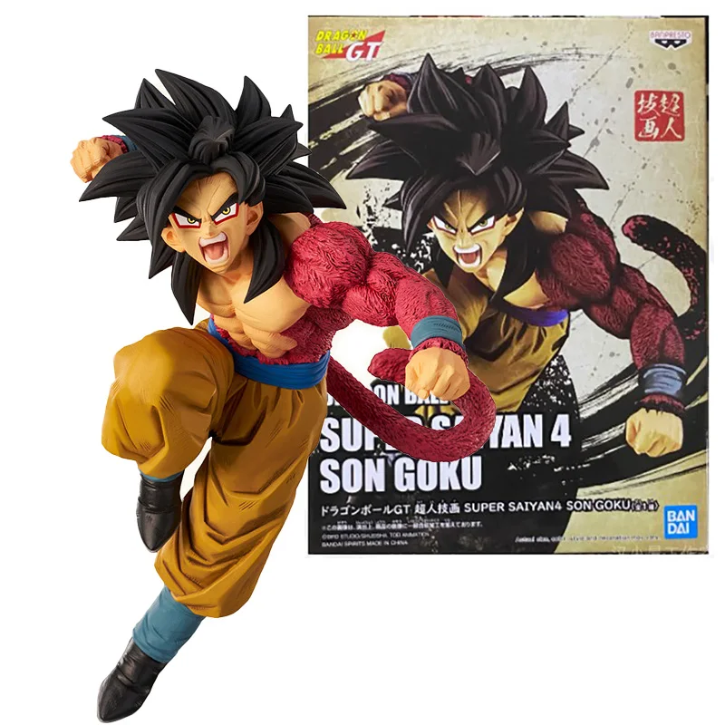 

In Stock BANDAI Dragon Ball Z / GT 17CM Anime Characters Super Saiyan 4 Son Goku PVC Action Figure Collection Model Toy For Kids