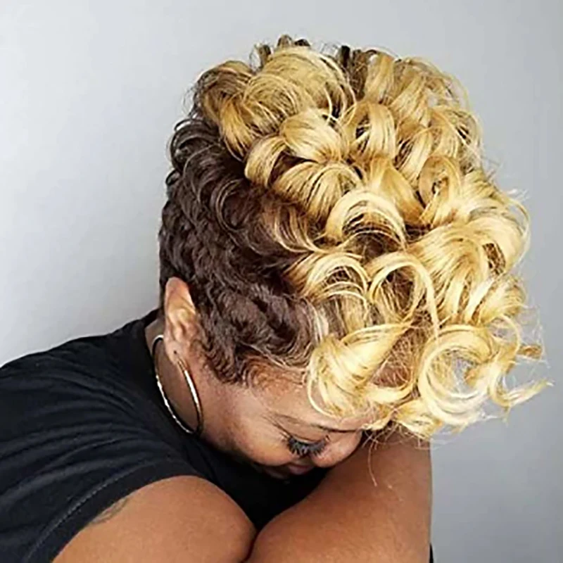 HAIRJOY синтетические волосы для женщин короткий вьющийся афроамериканский парик |