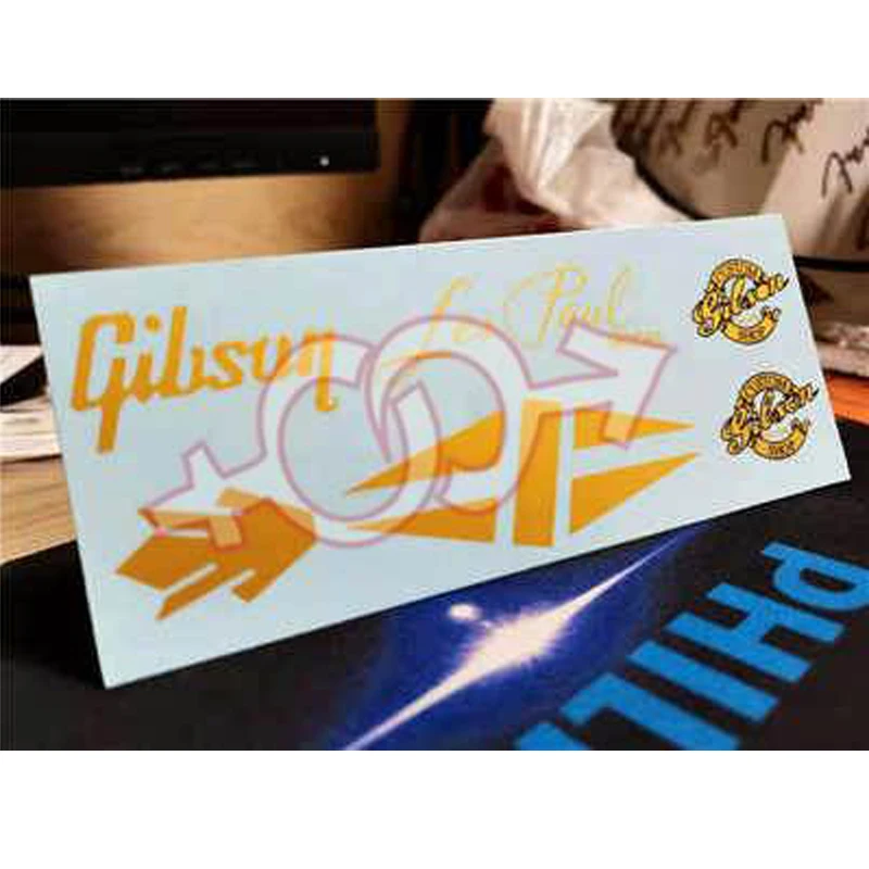 Логотип головы Гибсона переводная наклейка металлическая этикетка |