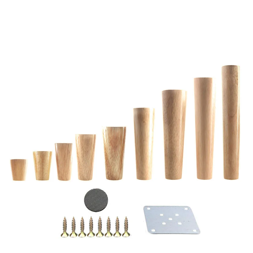 1 шт. Натуральные Твердые деревянные ножки для мебели коническая деревянная